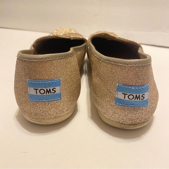 TOMS pink champagne glittery slip on sandals size 7 - Picture 6 of 6